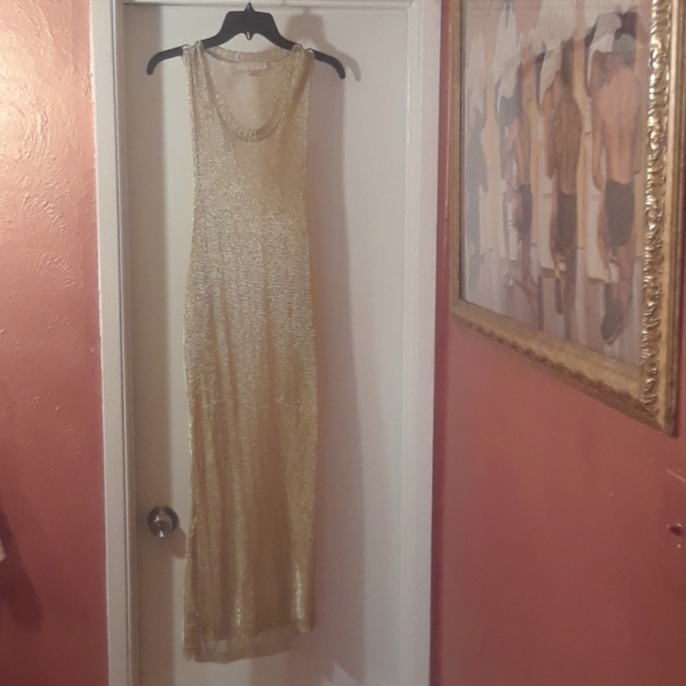 Gold See Through Dress